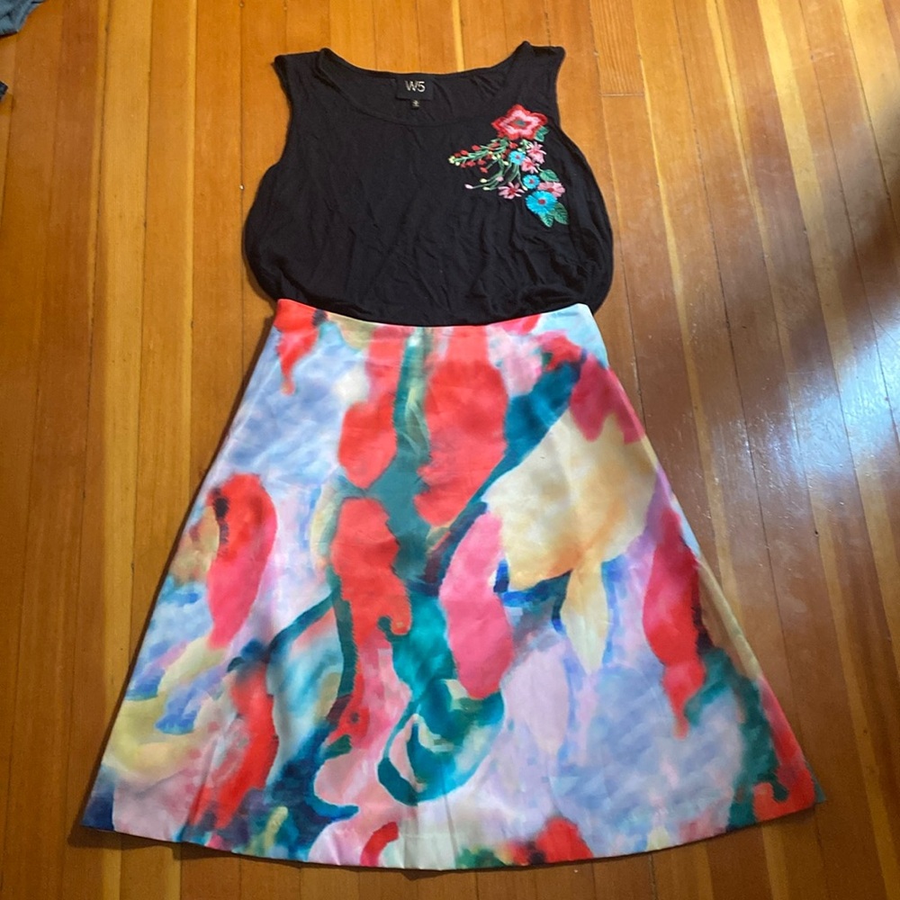 Anthropologie x W5, embroidered trapeze tank top